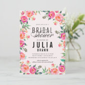 BOHEMIAN FLORAL bruiloft uitnodiging (Staand voorkant)