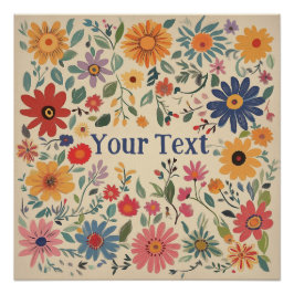 Bohemian Floral Custom Art Print Perfect Poster