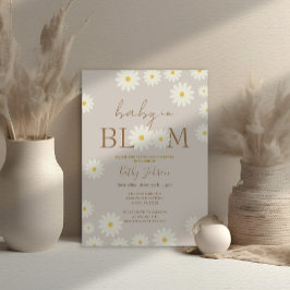 Bohemian Floral Daisy Baby in Bloom Shower Kaart