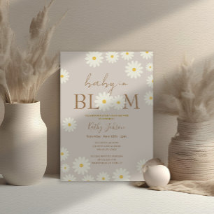 Bohemian Floral Daisy Baby in Bloom Shower Kaart