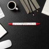 Bohemian Floral Ditsy Style Monogrammed Zwarte Inkt Pen