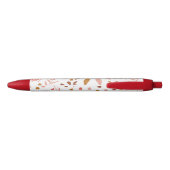 Bohemian Floral Ditsy Style Monogrammed Zwarte Inkt Pen (Achterkant)