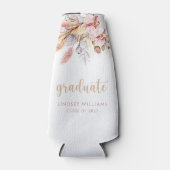 Bohemian Floral Dusty Pink Pampas Grass Afstuderen Flesjeskoeler (Voorkant)