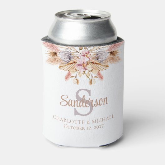 Bohemian Floral Dusty Pink , speciaal gepersonalis Blikjeskoeler (Blikje Achterkant)