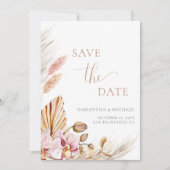 Bohemian Floral Elegant Save the Date Notice Kaart (Voorkant)