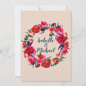 Bohemian Floral Elopement Reception Kaart (Achterkant)