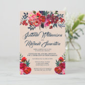 Bohemian Floral Elopement Reception Kaart (Staand voorkant)
