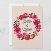 Bohemian Floral Elopement Reception Kaart (Achterkant)