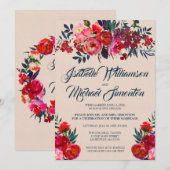 Bohemian Floral Elopement Reception Kaart (Voorkant / Achterkant)