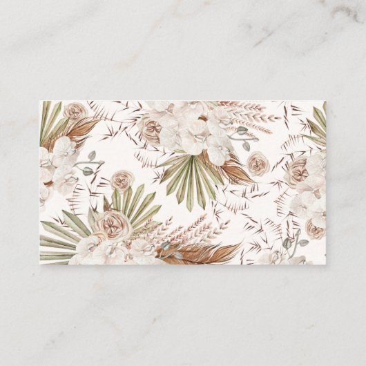 Bohemian Floral & Feather Baby shower Informatiekaartje (Achterkant)