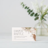 Bohemian Floral & Feather Baby shower Informatiekaartje (Staand voorkant)