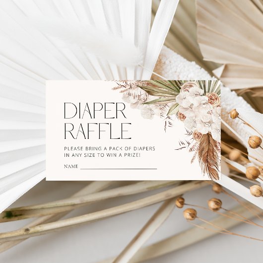 Bohemian Floral & Feather Baby shower Informatiekaartje