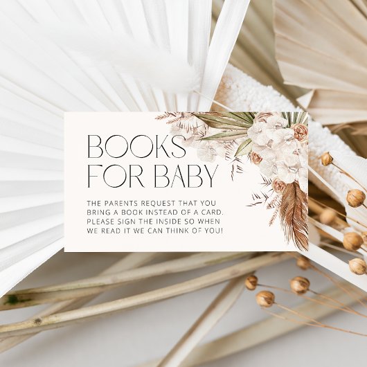Bohemian Floral & Feather Baby shower Informatiekaartje