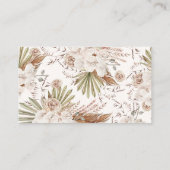 Bohemian Floral & Feather Baby shower Informatiekaartje (Achterkant)