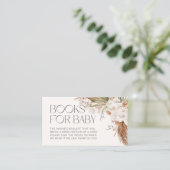 Bohemian Floral & Feather Baby shower Informatiekaartje (Staand voorkant)