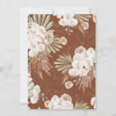 Bohemian Floral & Feather Baby shower Kaart (Achterkant)