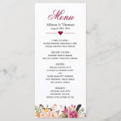 Bohemian Floral Feather Classy Boho Wedding Menu (Voorkant)