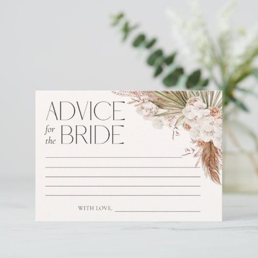 Bohemian Floral & Feathers Advies voor Bruid Kaart (Staand voorkant)