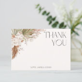 Bohemian Floral & Feathers Dank u kaart (Staand voorkant)