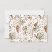 Bohemian Floral & Feathers Dank u kaart (Achterkant)