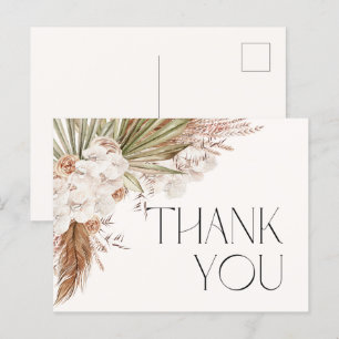 Bohemian Floral & Feathers Dank u kaart