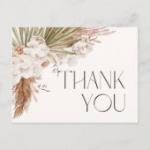 Bohemian Floral & Feathers Dank u kaart (Voorkant)