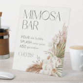 Bohemian Floral & Feathers Mimosa Bar Reclamebord Met Voetstuk (Insitu)