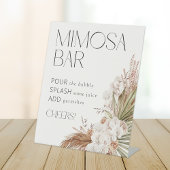 Bohemian Floral & Feathers Mimosa Bar Reclamebord Met Voetstuk
