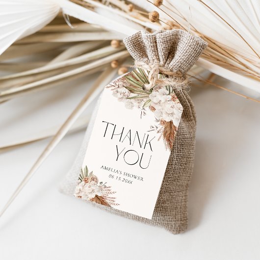 Bohemian Floral & Feathers Shower Dank u Cadeaulabel