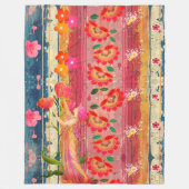 Bohemian Floral Fleece Blanket Deken (Voorkant)