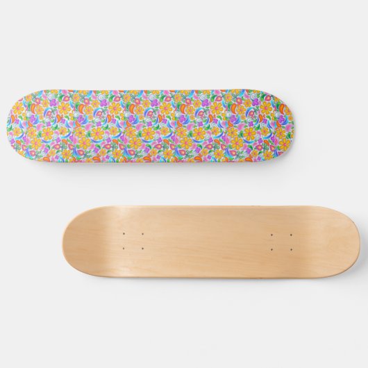 BOHEMIAN FLORAL FLOWER GIRLS SKATEBOARD DECT (Horizontaal)