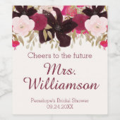 Bohemian Floral Future Mrs Vrijgezellenfeest Label Wijn Etiket (Enkel label)