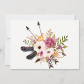 Bohemian Floral Graduation party Invitation Kaart (Achterkant)