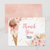 Bohemian Floral Ice Cream Hartelijk dank Bedankkaart (Voorkant / Achterkant)