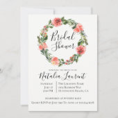 Bohemian Floral krans bruids douche uitnodiging (Voorkant)
