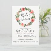 Bohemian Floral krans bruids douche uitnodiging (Staand voorkant)