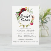 Bohemian Floral Lijst Bridal Shower Kaart (Staand voorkant)