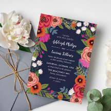 Bohemian Floral Lijst - Navy Blue Wedding