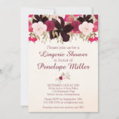 Bohemian Floral Lingerie Shower Invitation Kaart (Voorkant)