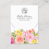 Bohemian floral logo sieraden oorbel ketting visitekaartje (Voorkant)