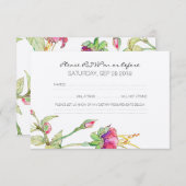 Bohemian Floral Modern Botanical Wedding RSVP Card (Voorkant / Achterkant)