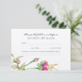 Bohemian Floral Modern Botanical Wedding RSVP Card (Staand voorkant)