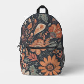 Bohemian Floral Monogram Bedrukte Rugzak (Voorkant)