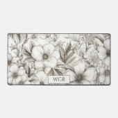 Bohemian Floral Monogram Bureaumat (Voorkant)