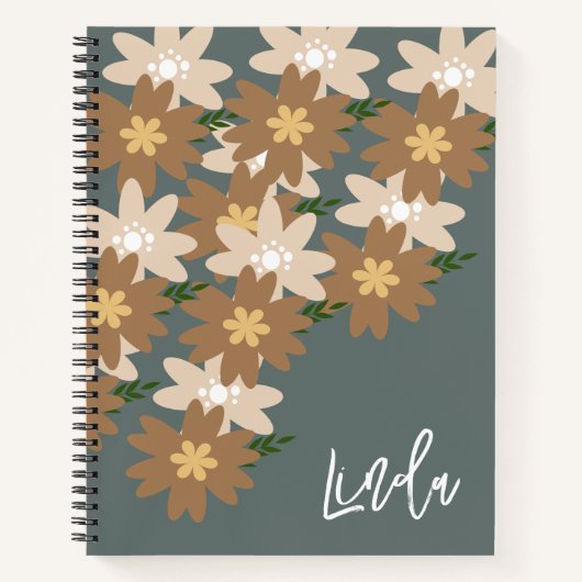 Bohemian Floral Name Notitieboek (Voorkant)