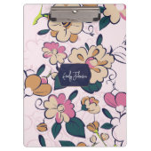 Bohemian Floral Navy Name Monogram Klembord (Voorkant)