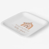 Bohemian Floral Pastel Rainbow Baby shower Papieren Bordje (Gebogen)