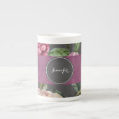 Bohemian Floral Personalized Bone China Mok (Voorkant)