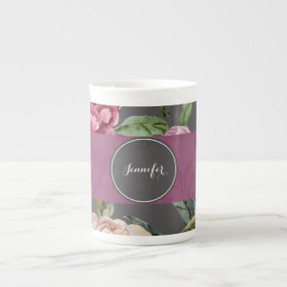 Bohemian Floral Personalized Bone China Mok