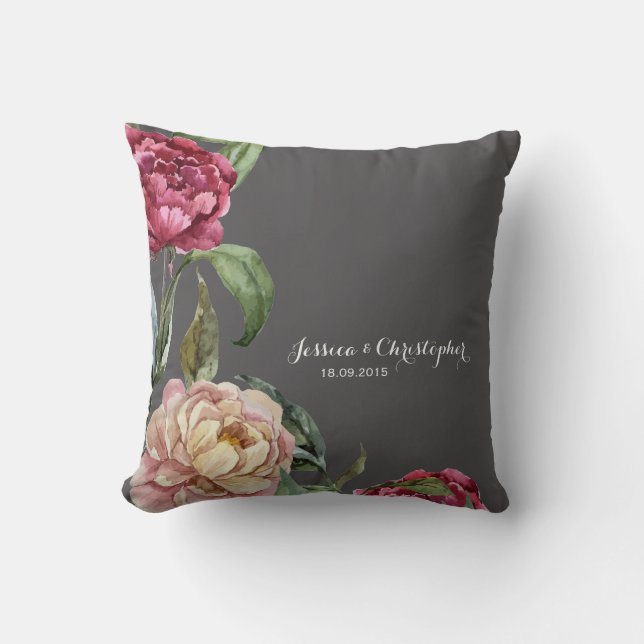 Bohemian Floral Personalized Cushion Sierkussen (Voorkant)
